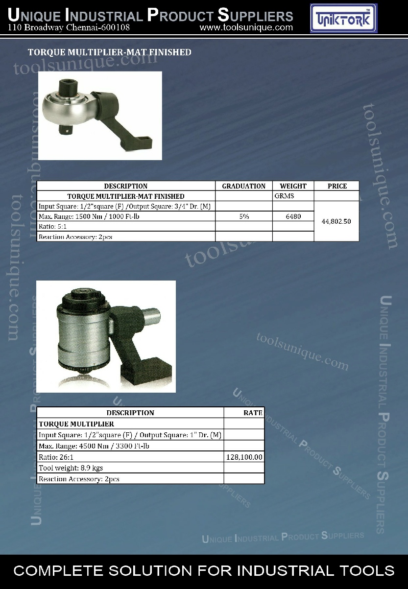 UNIKTORK-TORQUE-MULTIPLIER-CHENNAI